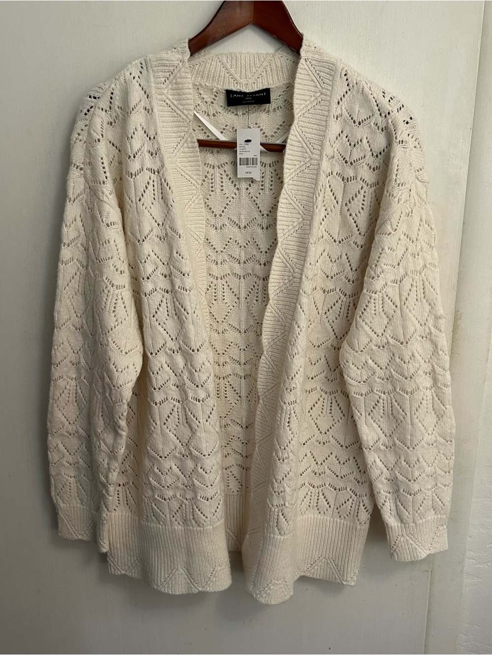 Lane Bryant open from cardigan sweater cream size 14/16 NWT
